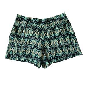 NWT Womens Wildfox Shorts, XL, Turquoise, Black, Cream colored